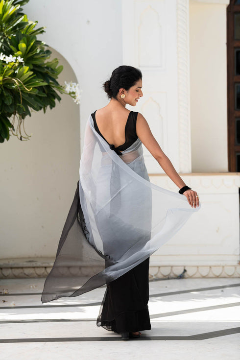 MULMUL NIGHT SKY CHIFFON SAREE MULMUL NIGHT SKY CHIFFON SAREE